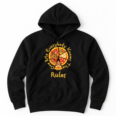 Funny 1 One Bite Everybody Knows Rules Pizza Food Lover Hoodie