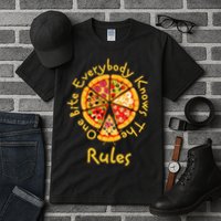 Funny 1 One Bite Everybody Knows Rules Pizza Food Lover Tall T-Shirt
