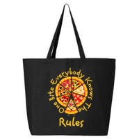 Funny 1 One Bite Everybody Knows Rules Pizza Food Lover 25L Jumbo Tote