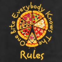 Funny 1 One Bite Everybody Knows Rules Pizza Food Lover Golf Towel