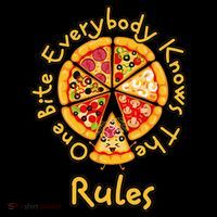 Funny 1 One Bite Everybody Knows Rules Pizza Food Lover Womens T-Shirt