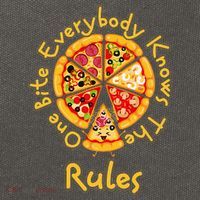 Funny 1 One Bite Everybody Knows Rules Pizza Food Lover Cotton Canvas Backpack