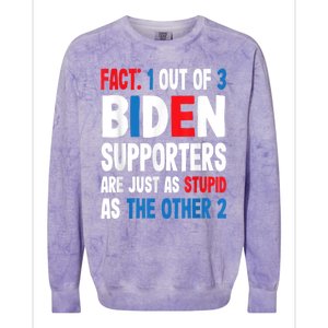 Fact: 1 Out Of 3 Biden Supporters Are As Stupid As The Other 2 Colorblast Crewneck Sweatshirt