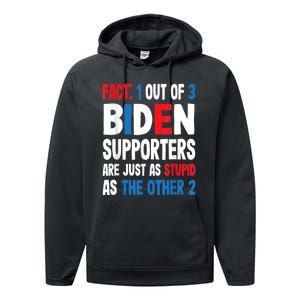 Fact: 1 Out Of 3 Biden Supporters Are As Stupid As The Other 2 Performance Fleece Hoodie