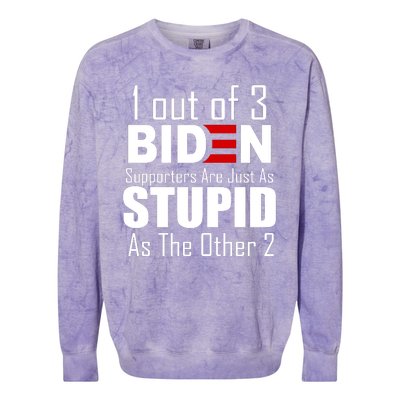 Funny 1 Out Of 3 Biden Supporters Are Just As The Other 2 Colorblast Crewneck Sweatshirt