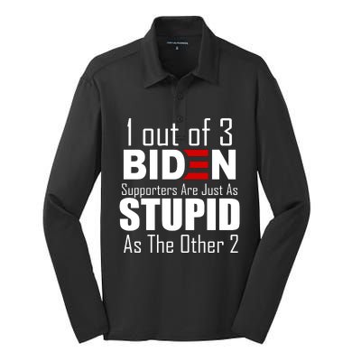 Funny 1 Out Of 3 Biden Supporters Are Just As The Other 2 Silk Touch Performance Long Sleeve Polo