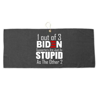 Funny 1 Out Of 3 Biden Supporters Are Just As The Other 2 Large Microfiber Waffle Golf Towel