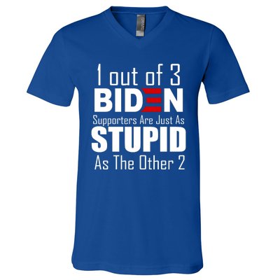 Funny 1 Out Of 3 Biden Supporters Are Just As The Other 2 V-Neck T-Shirt