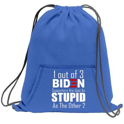 Funny 1 Out Of 3 Biden Supporters Are Just As The Other 2 Sweatshirt Cinch Pack Bag