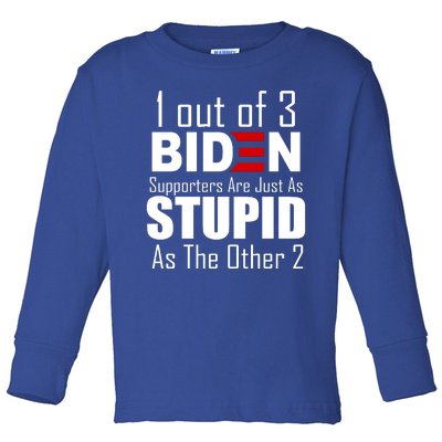 Funny 1 Out Of 3 Biden Supporters Are Just As The Other 2 Toddler Long Sleeve Shirt