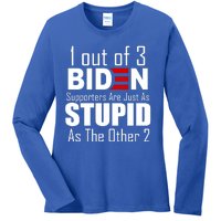 Funny 1 Out Of 3 Biden Supporters Are Just As The Other 2 Ladies Long Sleeve Shirt