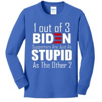 Funny 1 Out Of 3 Biden Supporters Are Just As The Other 2 Kids Long Sleeve Shirt