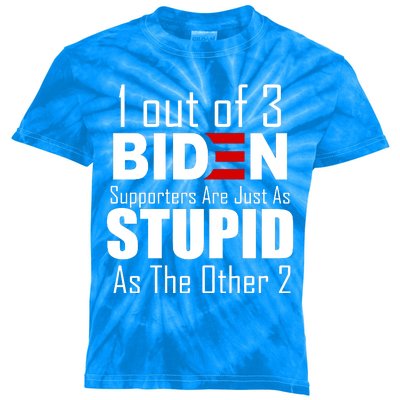 Funny 1 Out Of 3 Biden Supporters Are Just As The Other 2 Kids Tie-Dye T-Shirt