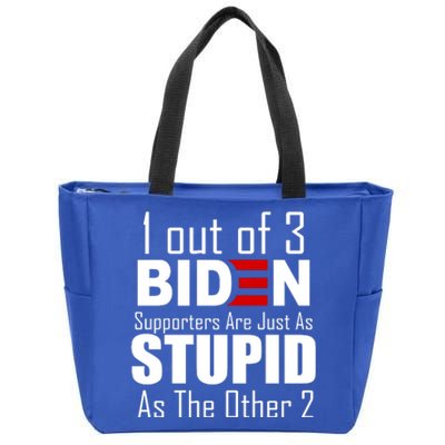 Funny 1 Out Of 3 Biden Supporters Are Just As The Other 2 Zip Tote Bag