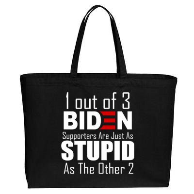 Funny 1 Out Of 3 Biden Supporters Are Just As The Other 2 Cotton Canvas Jumbo Tote