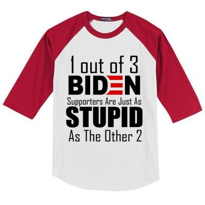 Funny 1 Out Of 3 Biden Supporters Are Just As The Other 2 Kids Colorblock Raglan Jersey