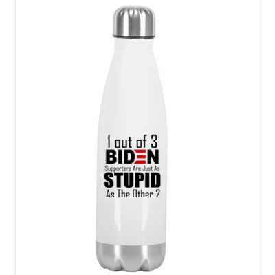 Funny 1 Out Of 3 Biden Supporters Are Just As The Other 2 Stainless Steel Insulated Water Bottle