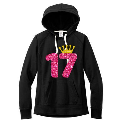 Funny 17th Party Number 17 Year Old 17th Birthday Women's Fleece Hoodie