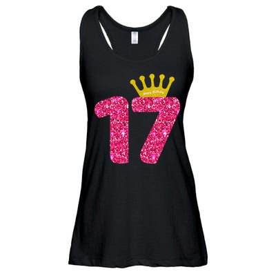 Funny 17th Party Number 17 Year Old 17th Birthday Ladies Essential Flowy Tank