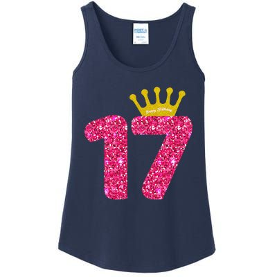 Funny 17th Party Number 17 Year Old 17th Birthday Ladies Essential Tank