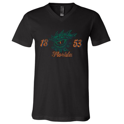 Florida 1853 (Rough) V-Neck T-Shirt