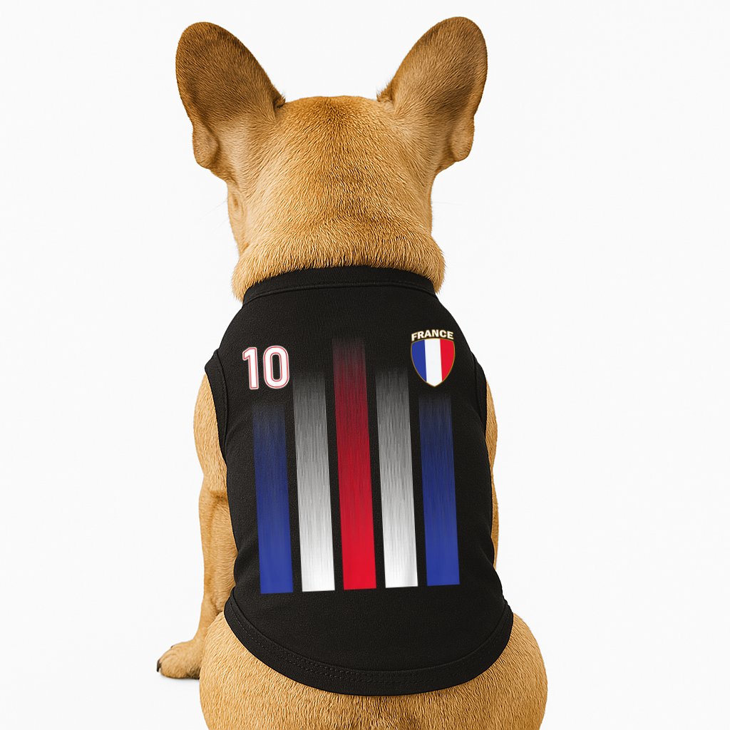 France 10 Soccer Jersey France Football Fan Soccer Doggie Tank