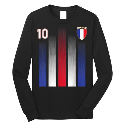 France 10 Soccer Jersey France Football Fan Soccer Long Sleeve Shirt