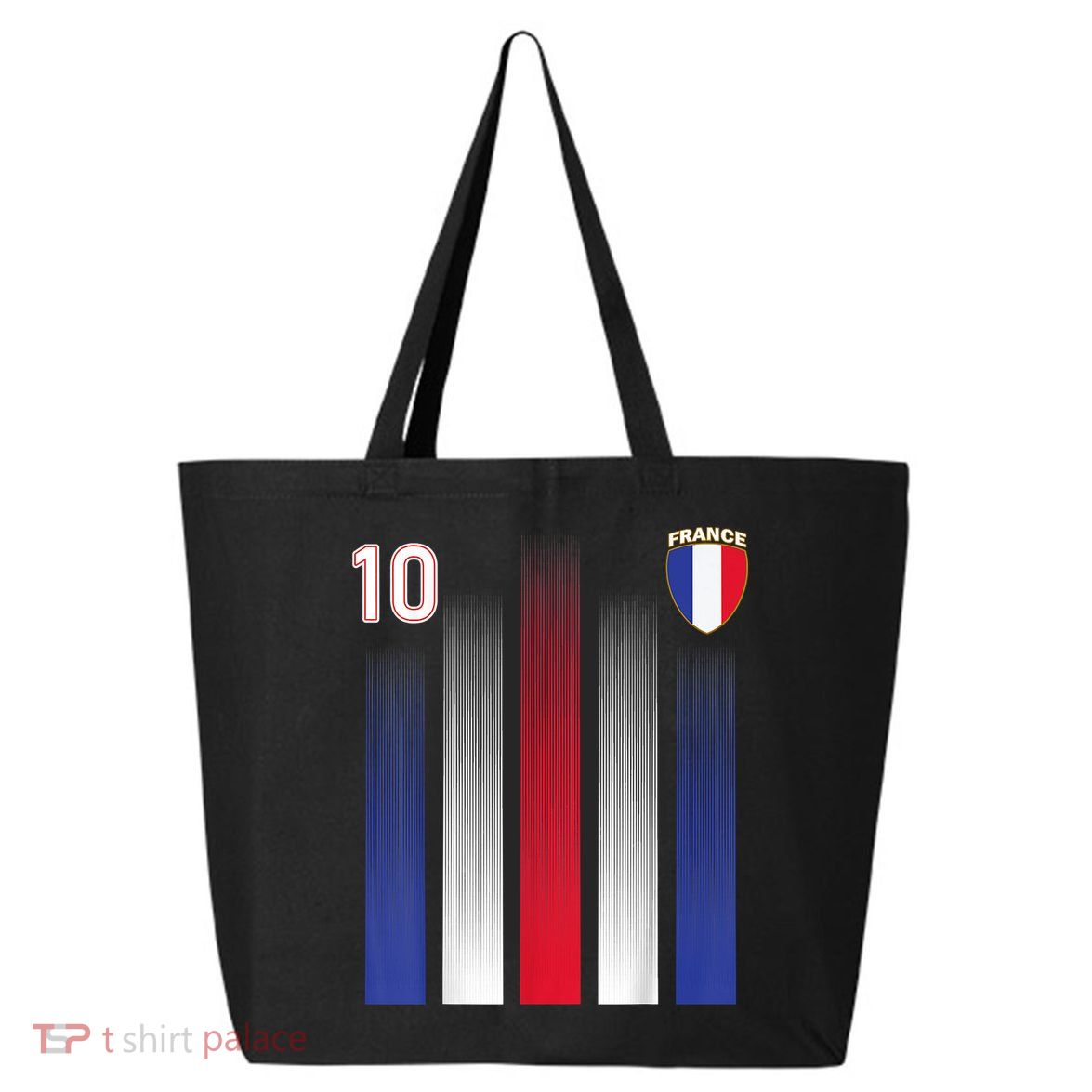 France 10 Soccer Jersey France Football Fan Soccer 25L Jumbo Tote