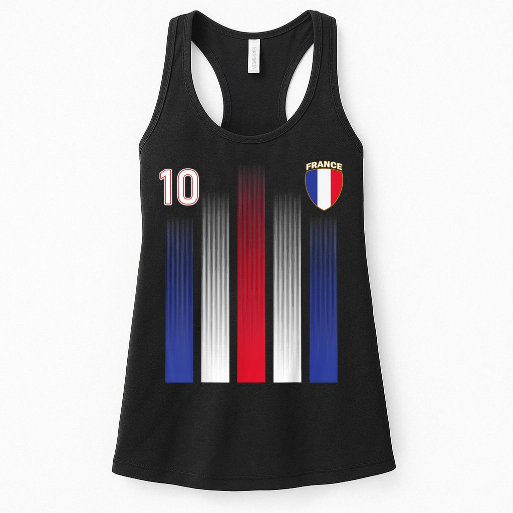 France 10 Soccer Jersey France Football Fan Soccer Womens Tank Top