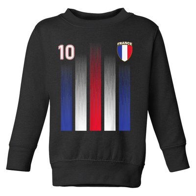 France 10 Soccer Jersey France Football Fan Soccer Toddler Sweatshirt
