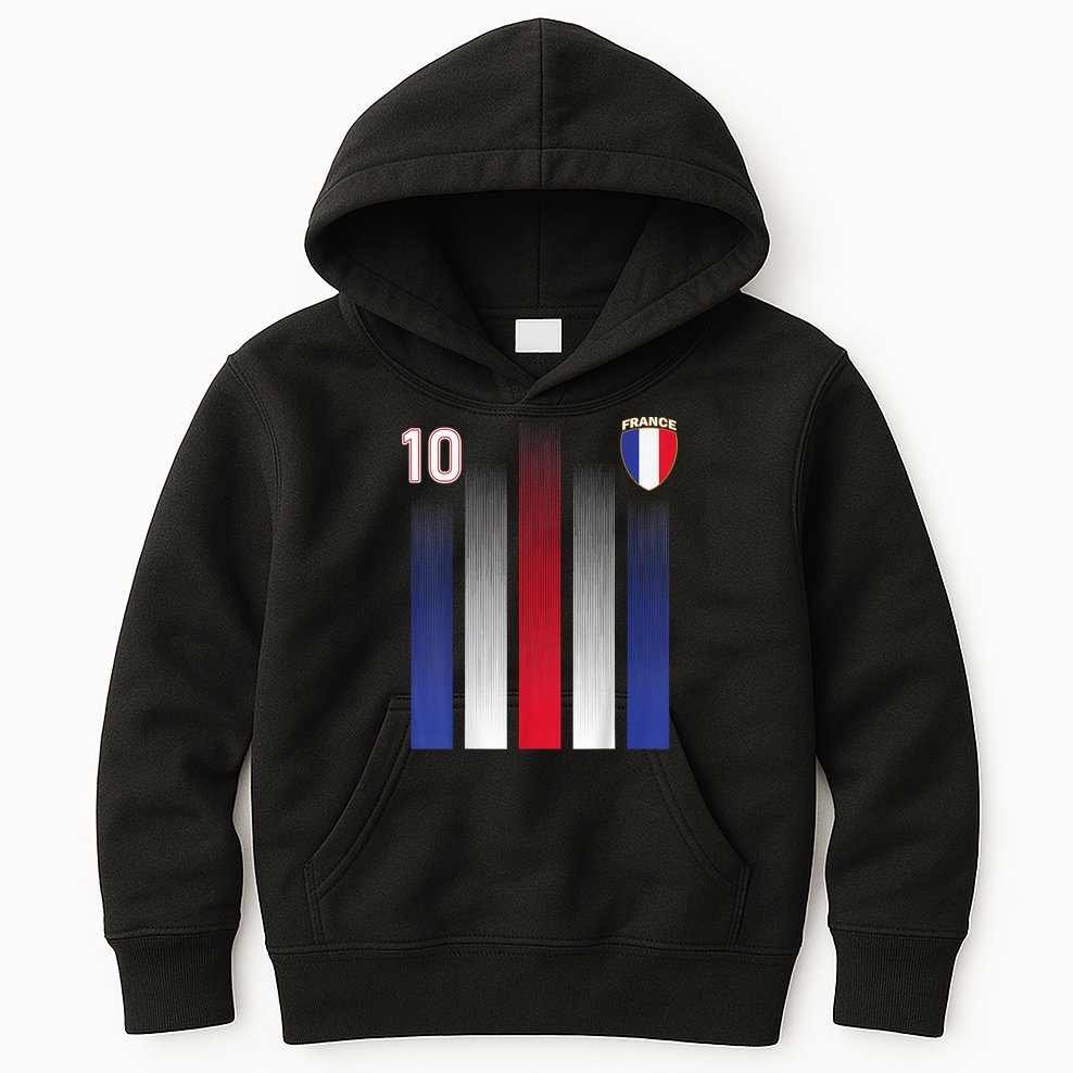 France 10 Soccer Jersey France Football Fan Soccer Kids Hoodie