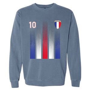 France 10 Soccer Jersey France Football Fan Soccer Garment-Dyed Sweatshirt