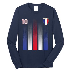 France 10 Soccer Jersey France Football Fan Soccer Long Sleeve Shirt