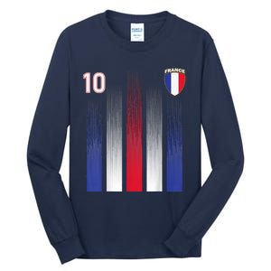 France 10 Soccer Jersey France Football Fan Soccer Tall Long Sleeve T-Shirt