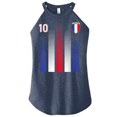 France 10 Soccer Jersey France Football Fan Soccer Women's Perfect Tri Rocker Tank