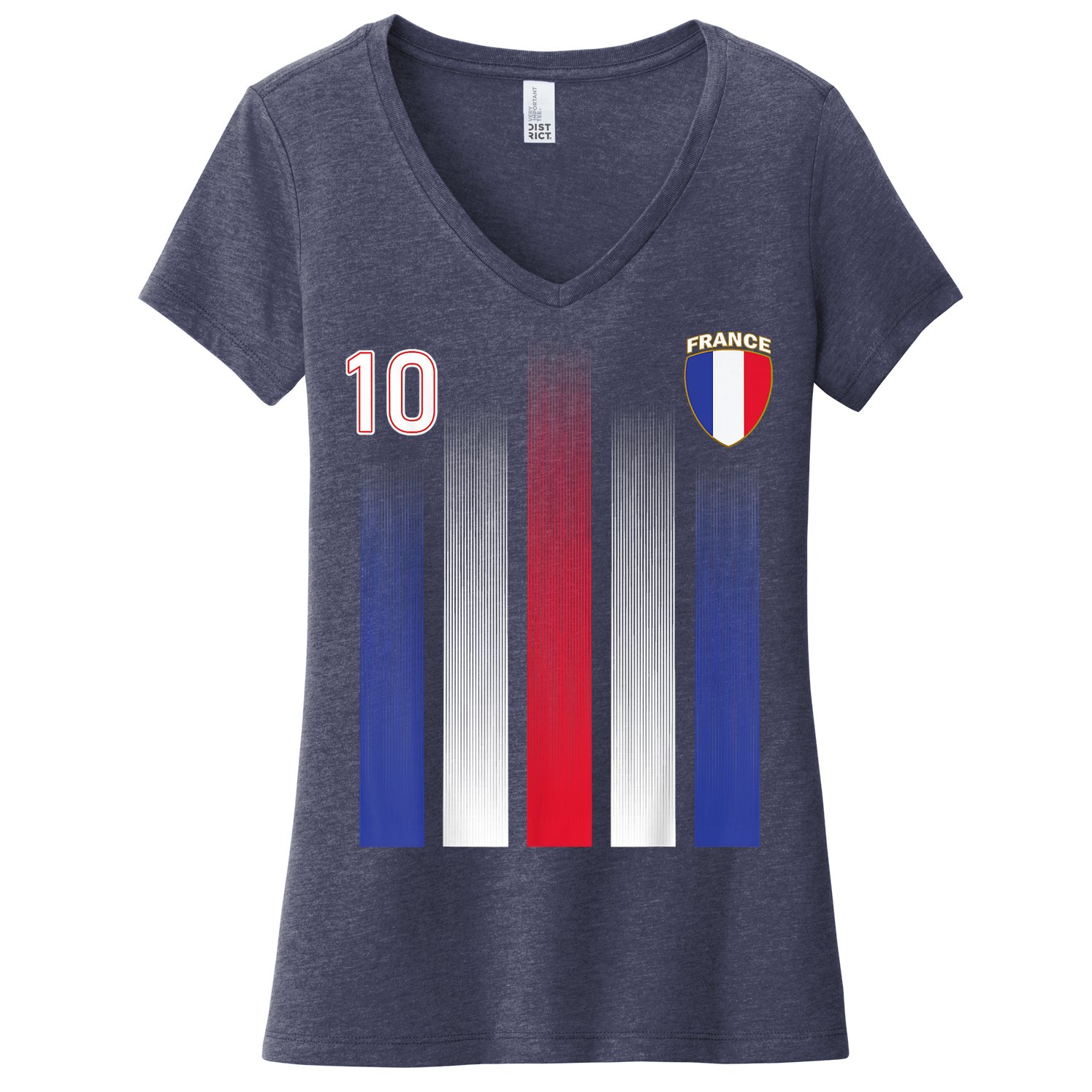 France 10 Soccer Jersey France Football Fan Soccer Women's V-Neck T-Shirt