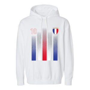 France 10 Soccer Jersey France Football Fan Soccer Garment-Dyed Fleece Hoodie