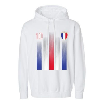 France 10 Soccer Jersey France Football Fan Soccer Garment-Dyed Fleece Hoodie