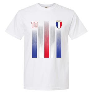 France 10 Soccer Jersey France Football Fan Soccer Garment-Dyed Heavyweight T-Shirt