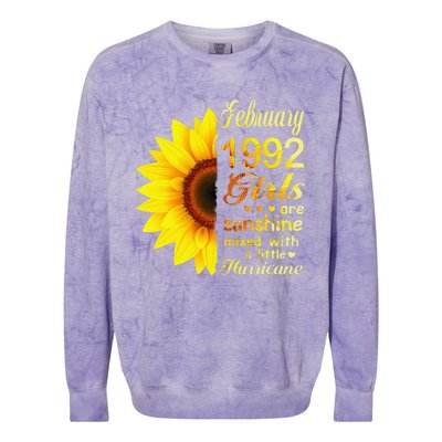 Februarys 1992 Sunflower 31st Birthday Colorblast Crewneck Sweatshirt