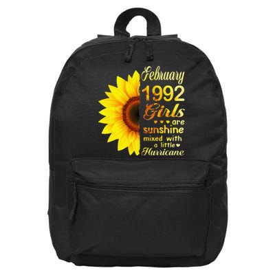 Februarys 1992 Sunflower 31st Birthday 16 in Basic Backpack