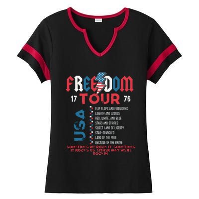 Freedom 1776 Sometime We Rock It Ladies Halftime Notch Neck Tee