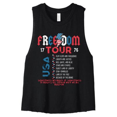 Freedom 1776 Sometime We Rock It Women's Racerback Cropped Tank