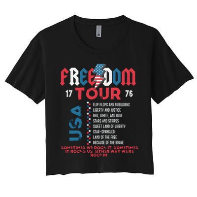 Freedom 1776 Sometime We Rock It Women's Crop Top Tee