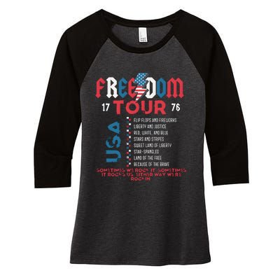 Freedom 1776 Sometime We Rock It Women's Tri-Blend 3/4-Sleeve Raglan Shirt