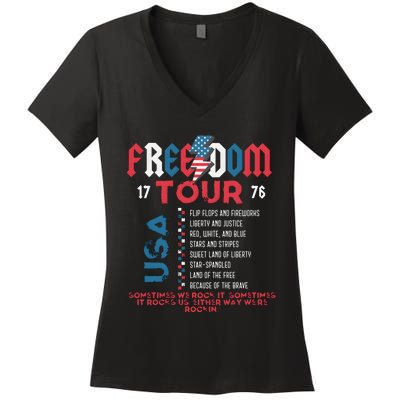 Freedom 1776 Sometime We Rock It Women's V-Neck T-Shirt