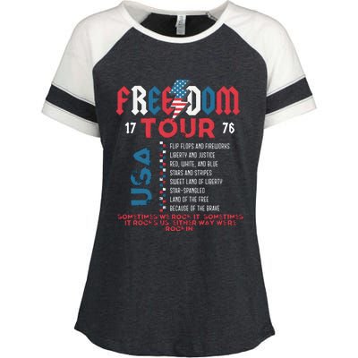 Freedom 1776 Sometime We Rock It Enza Ladies Jersey Colorblock Tee