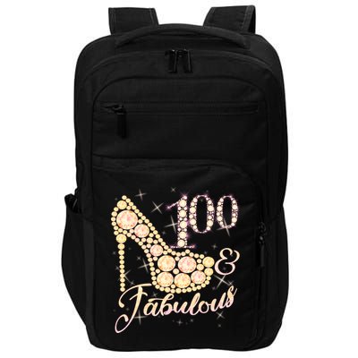 Fabulous & 100 Sparkly Heel 100th Birthday Impact Tech Backpack