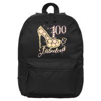 Fabulous & 100 Sparkly Heel 100th Birthday 16 in Basic Backpack