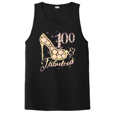 Fabulous & 100 Sparkly Heel 100th Birthday PosiCharge Competitor Tank